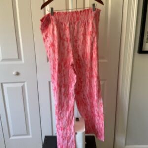 Kim Gravel Beach Coral Tie-Dye Wide Leg Lounge Pants